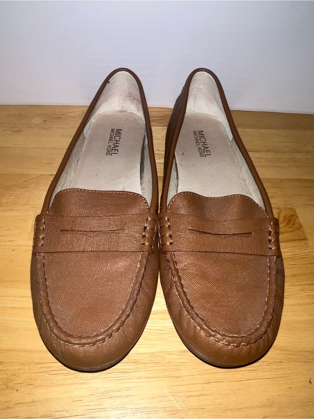 MICHAEL Michael Kors Tan Leather Penny Loafers